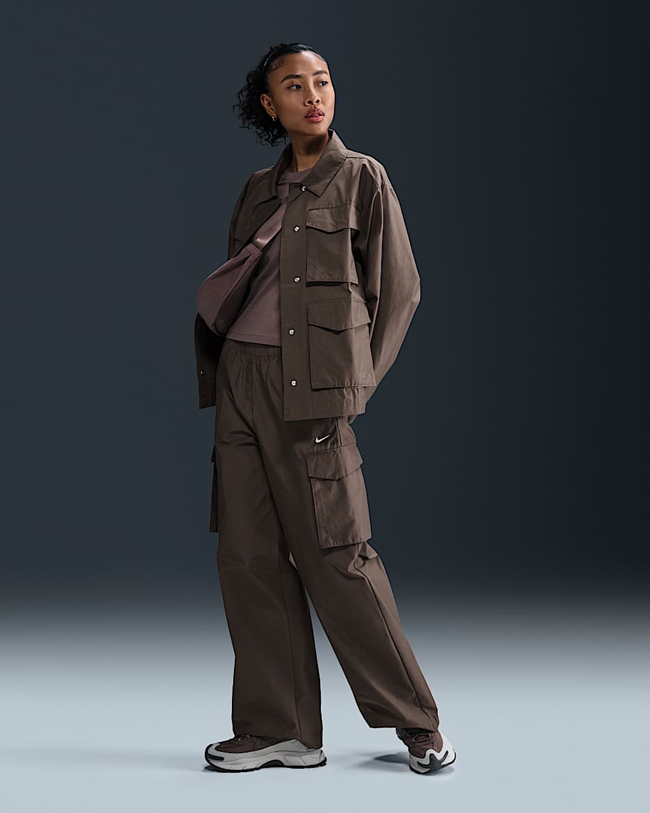 Nike Sportswear Everything Wovens Women's Mid-Rise Cargo Pants - Ironstone/White