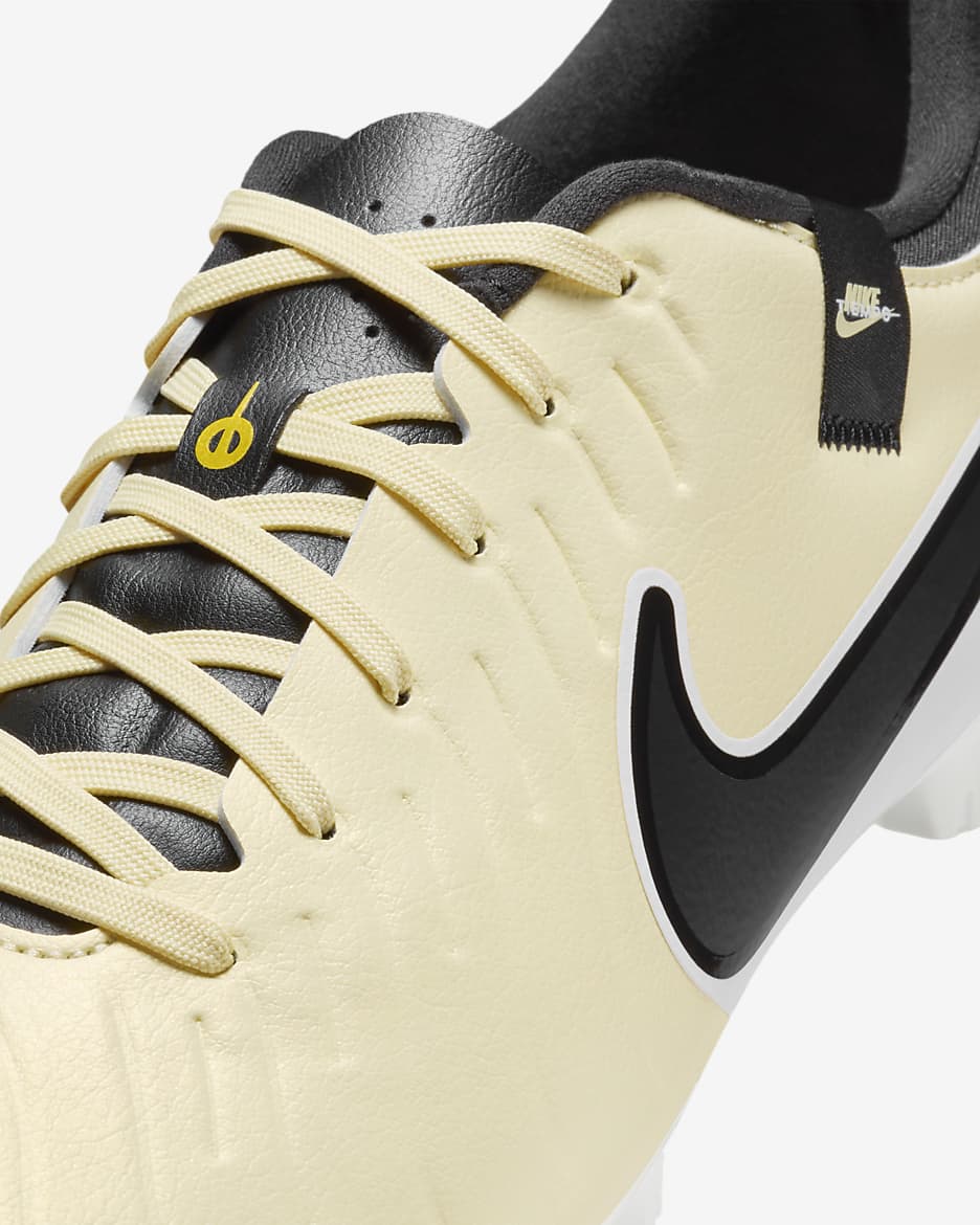 Nike Tiempo Legend 10 Academy Hard-Ground Low-Top Soccer Cleats - Lemonade/Metallic Gold Coin/Black