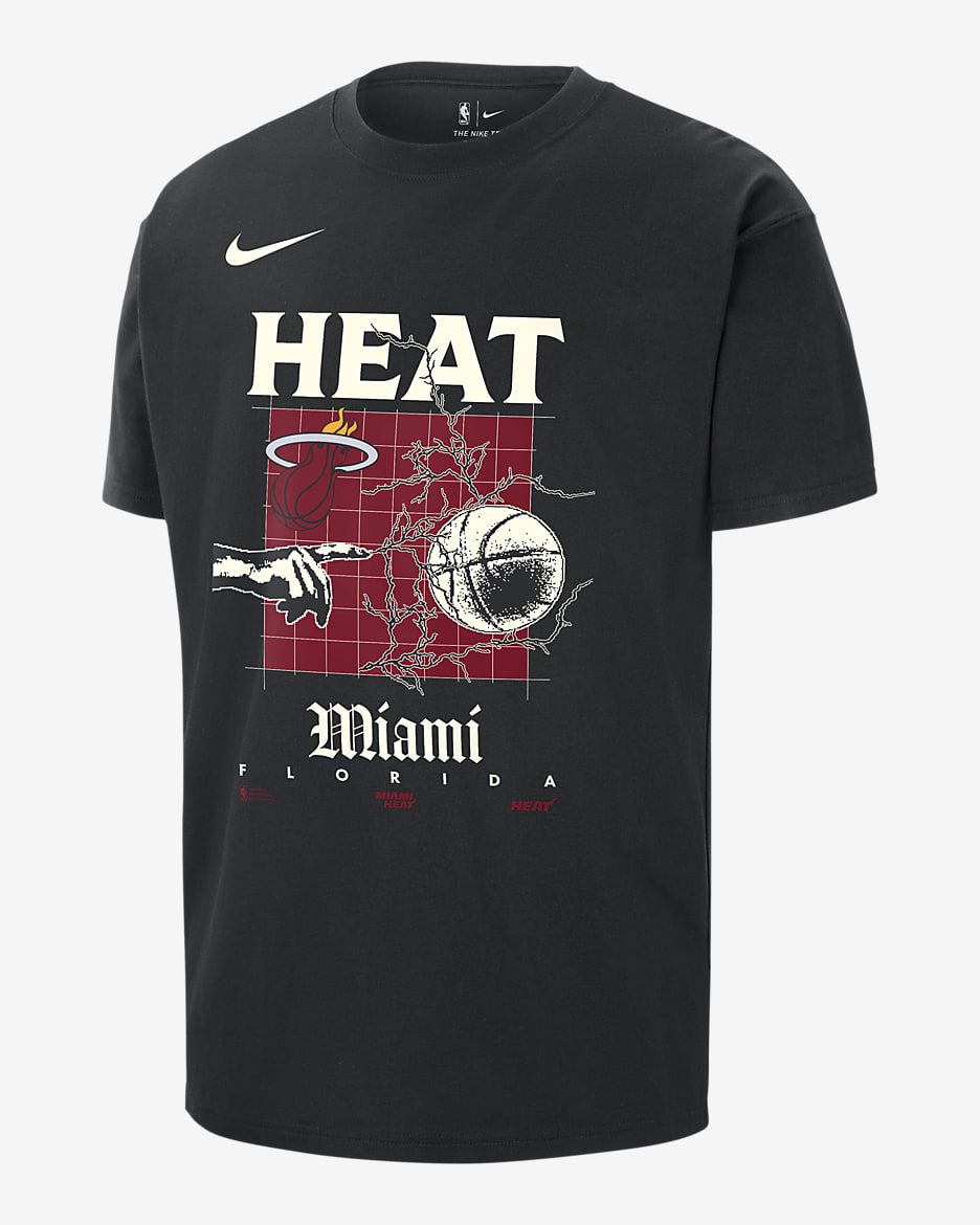 Miami Heat Courtside Men's Nike NBA Max90 T-Shirt - Black
