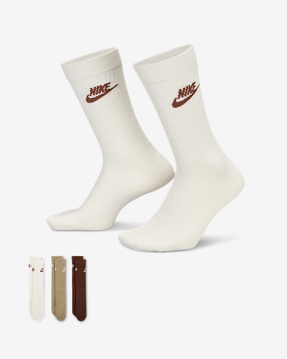 Nike Sportswear Everyday Essential Crew Socks (3 Pairs) - Multi-Colour