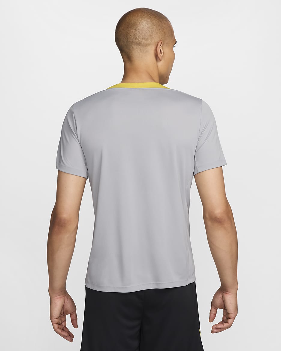 Liverpool F.C. Strike Third Men's Nike Dri-FIT Football Knit Short-Sleeve Top - Light Smoke Grey/Light Smoke Grey/Chrome Yellow/Global Red