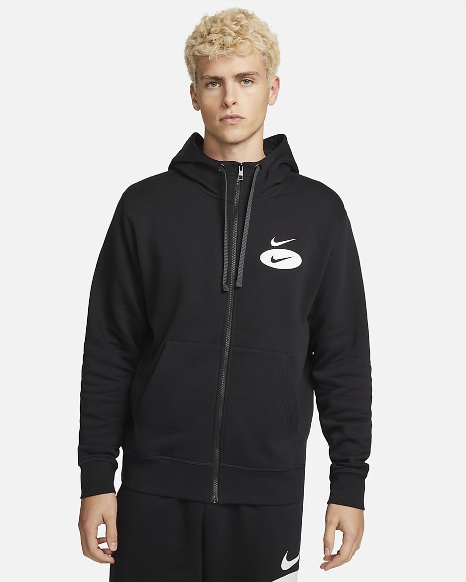 Sudadera con gorro de vellón para hombre Nike Sportswear Swoosh League - Negro