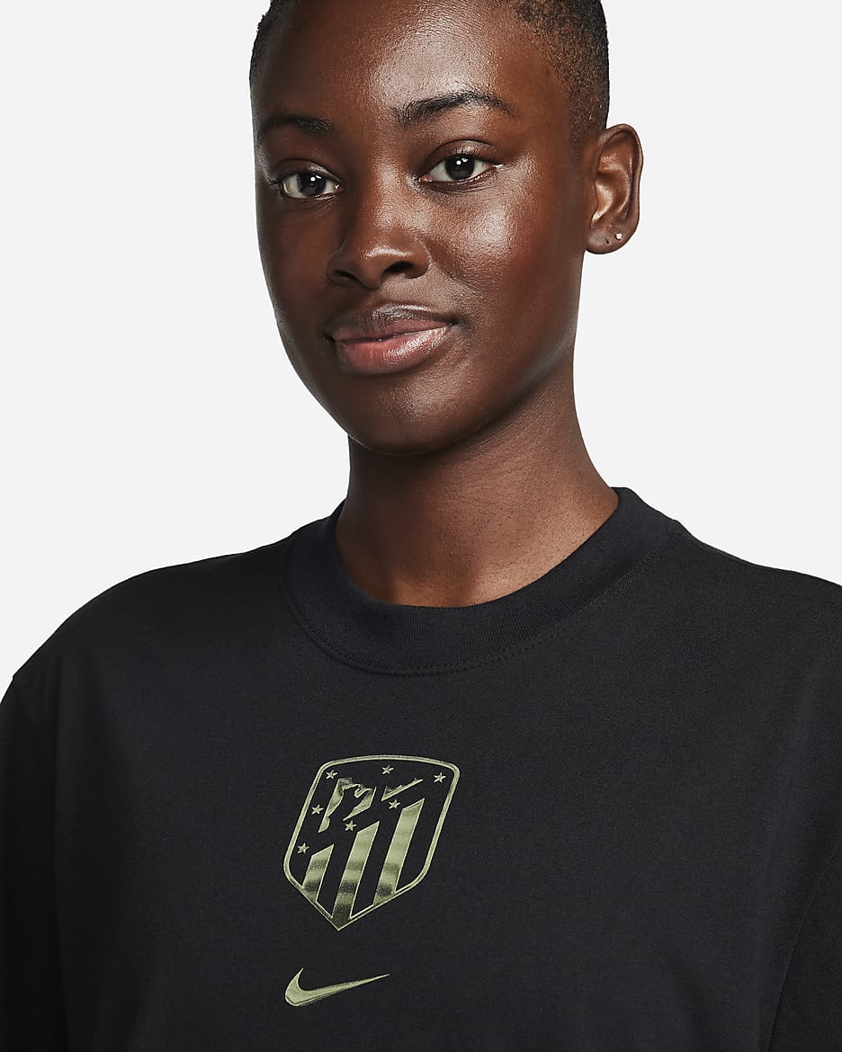 Atlético Madrid Women's Nike Football Boxy T-Shirt - Black