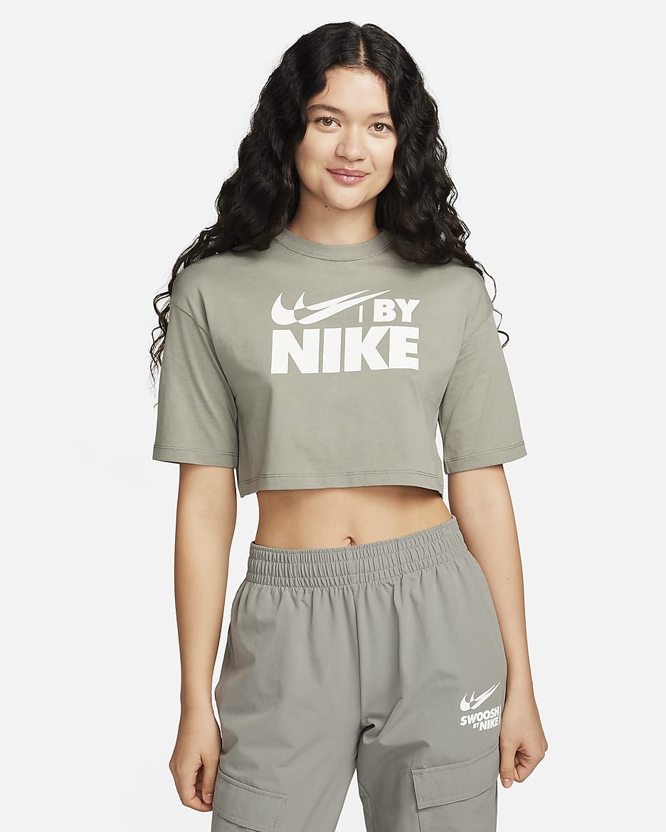 T-shirt corta Nike Sportswear – Donna - Dark Stucco/Sail