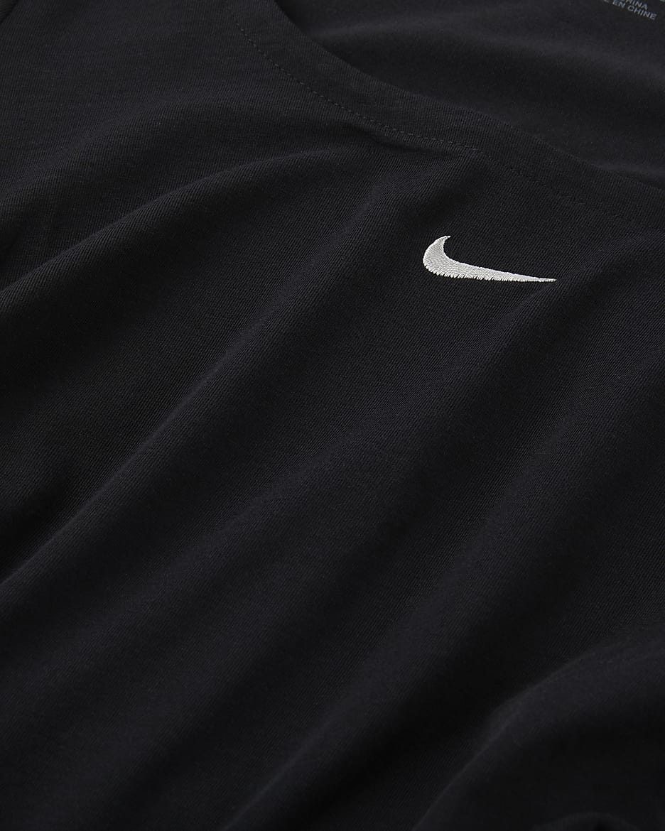 Nike Sportswear Chill Knit Women's Short-Sleeve Square-Neck Top - Black/Sail