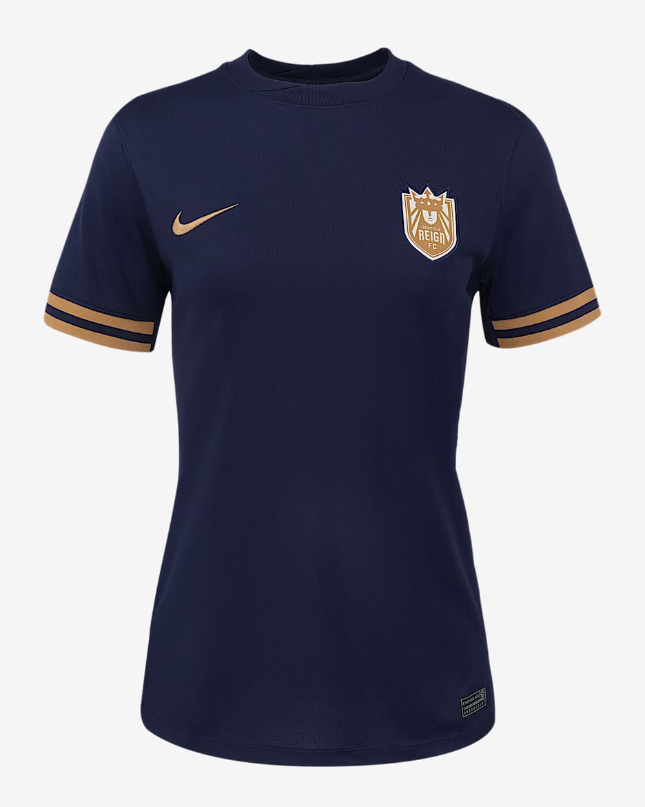 Seattle Reign FC 2025 Stadium Home Women's Nike Dri-FIT NWSL Replica Jersey - Blackened Blue/Elemental Gold