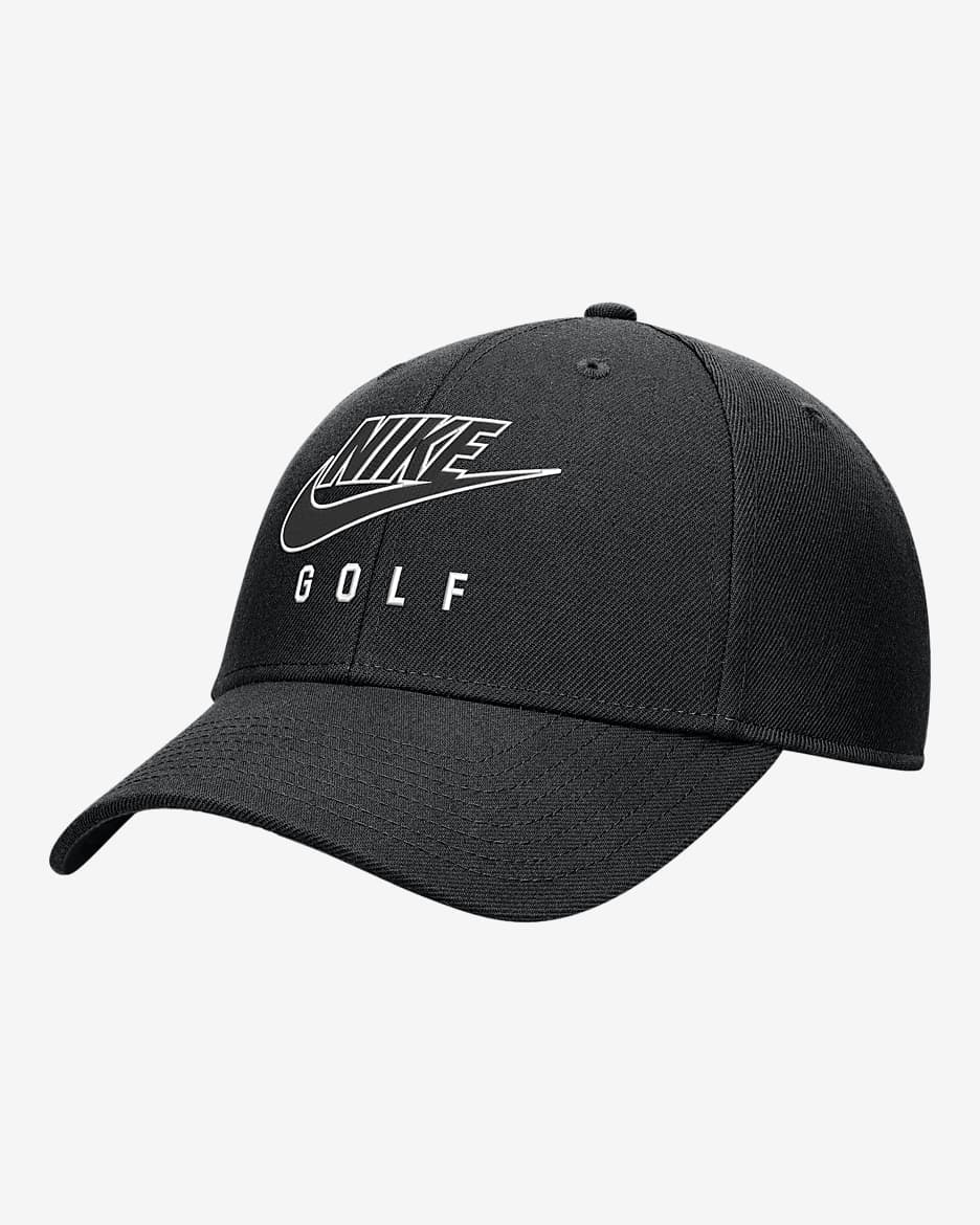 Gorra de golf Futura Swoosh Dri-FIT con estructura Nike Club - Negro