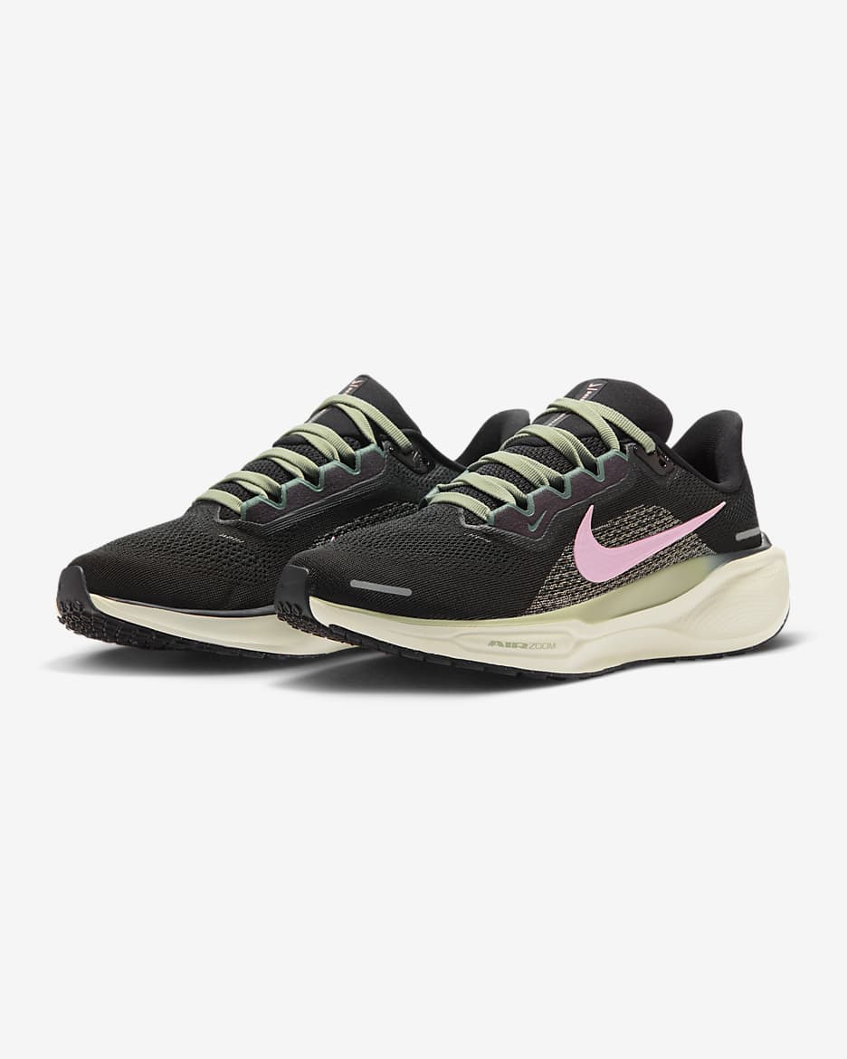 Damskie buty do biegania po asfalcie Nike Pegasus 41 - Czerń/Jade Horizon/Bicoastal/Pink Foam