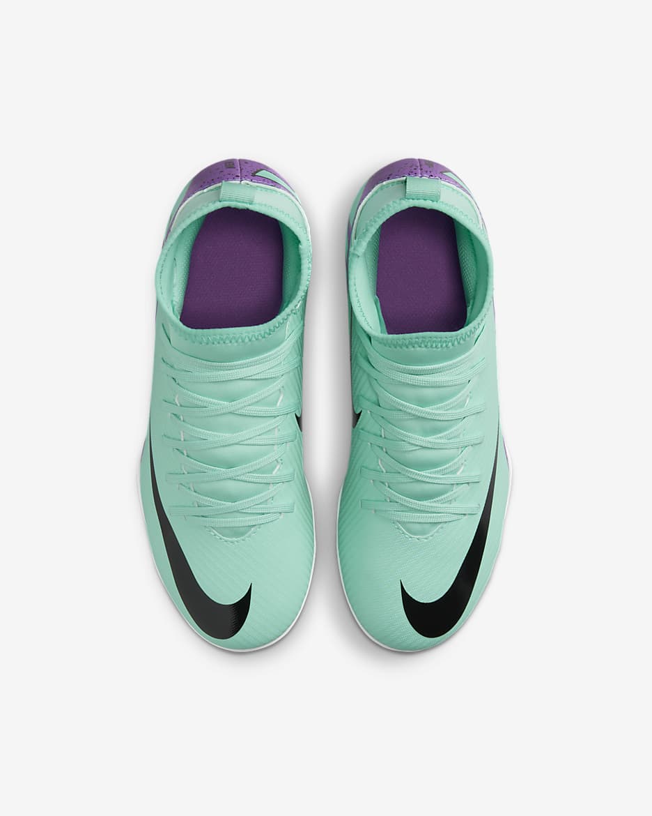 Nike Jr. Mercurial Superfly 9 Club Younger/Older Kids' Multi-Ground High-Top Football Boot - Hyper Turquoise/Black/White/Fuchsia Dream