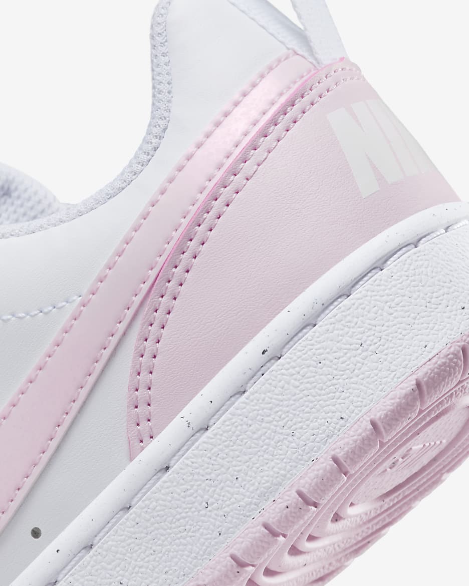 Nike Court Borough Low Recraft Schuh für ältere Kinder - Weiß/Pink Foam