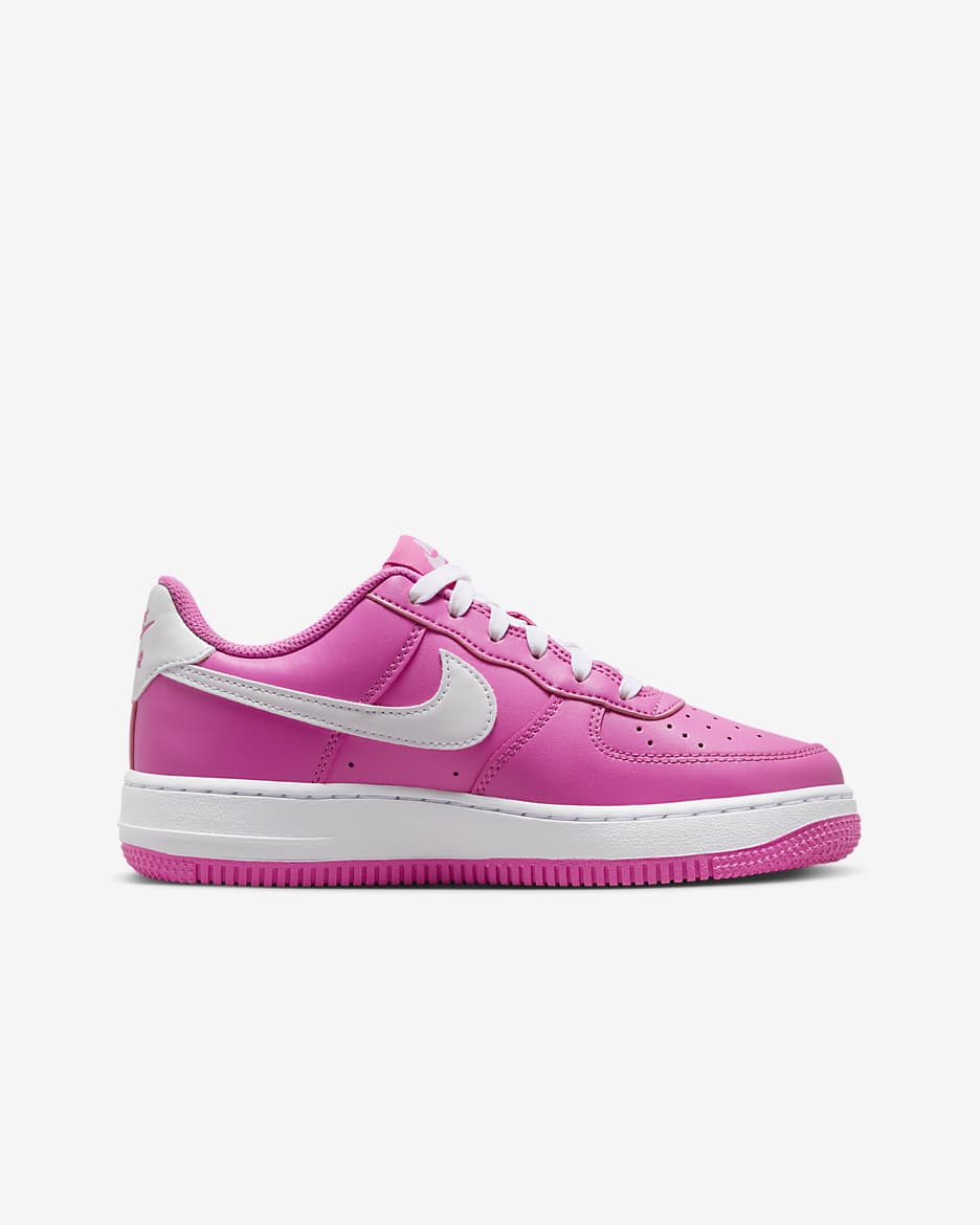 Nike Air Force 1 sko til store barn - Playful Pink/Hvit