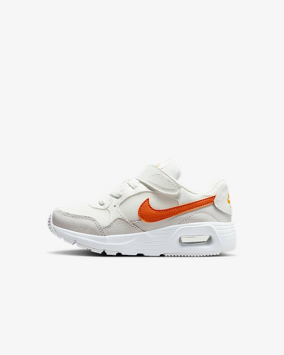 Tenis para niños de preescolar Nike Air Max SC - Blanco cumbre/Gris vasto/Piel de naranja/Especia deportivo