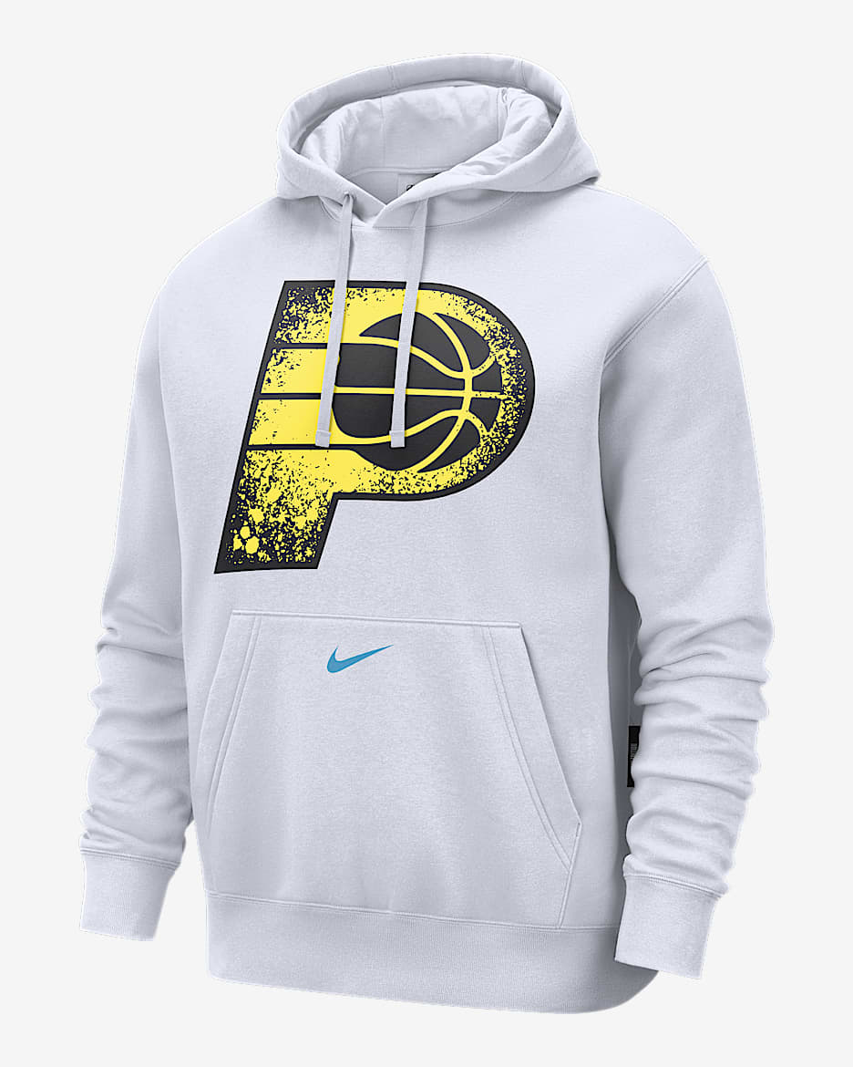Sudadera con gorro sin cierre Nike de la NBA de tejido Fleece para hombre Indiana Pacers Club City Edition - Blanco