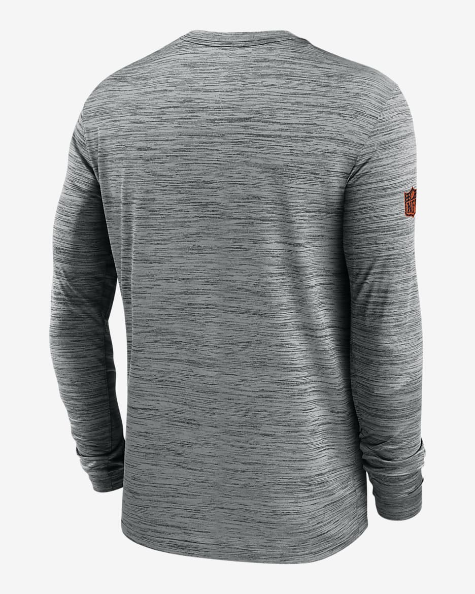 Cincinnati Bengals Sideline Velocity Men's Nike Dri-FIT NFL Long-Sleeve T-Shirt - Grey Heather