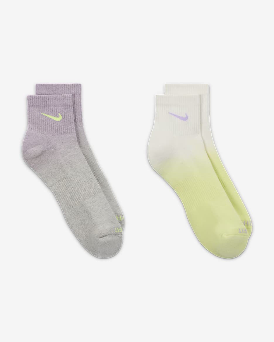 Nike Everyday Plus Cushioned Ankle Socks (2 Pairs) - Multi-Colour