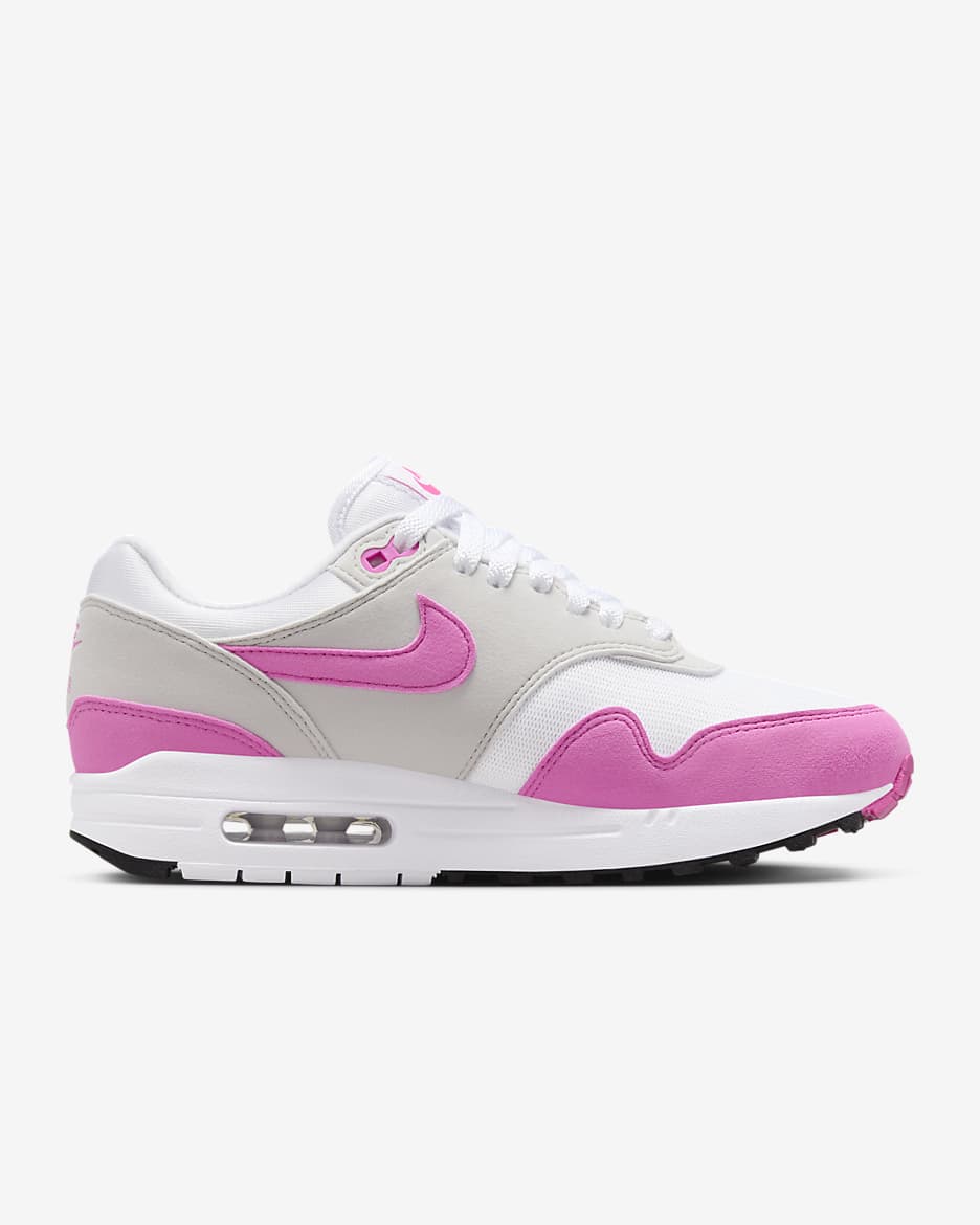 Nike Air Max 1 Women's Shoes - White/Neutral Grey/Black/Playful Pink