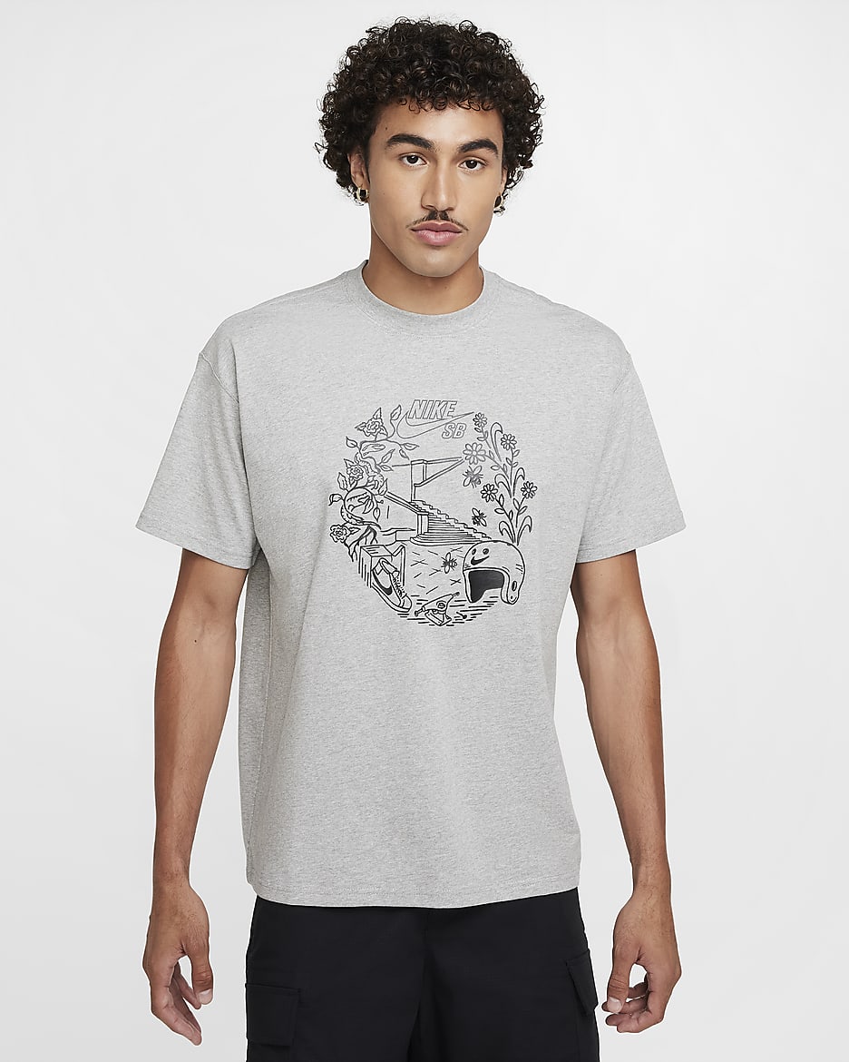 Playera Nike SB - Gris oscuro jaspeado
