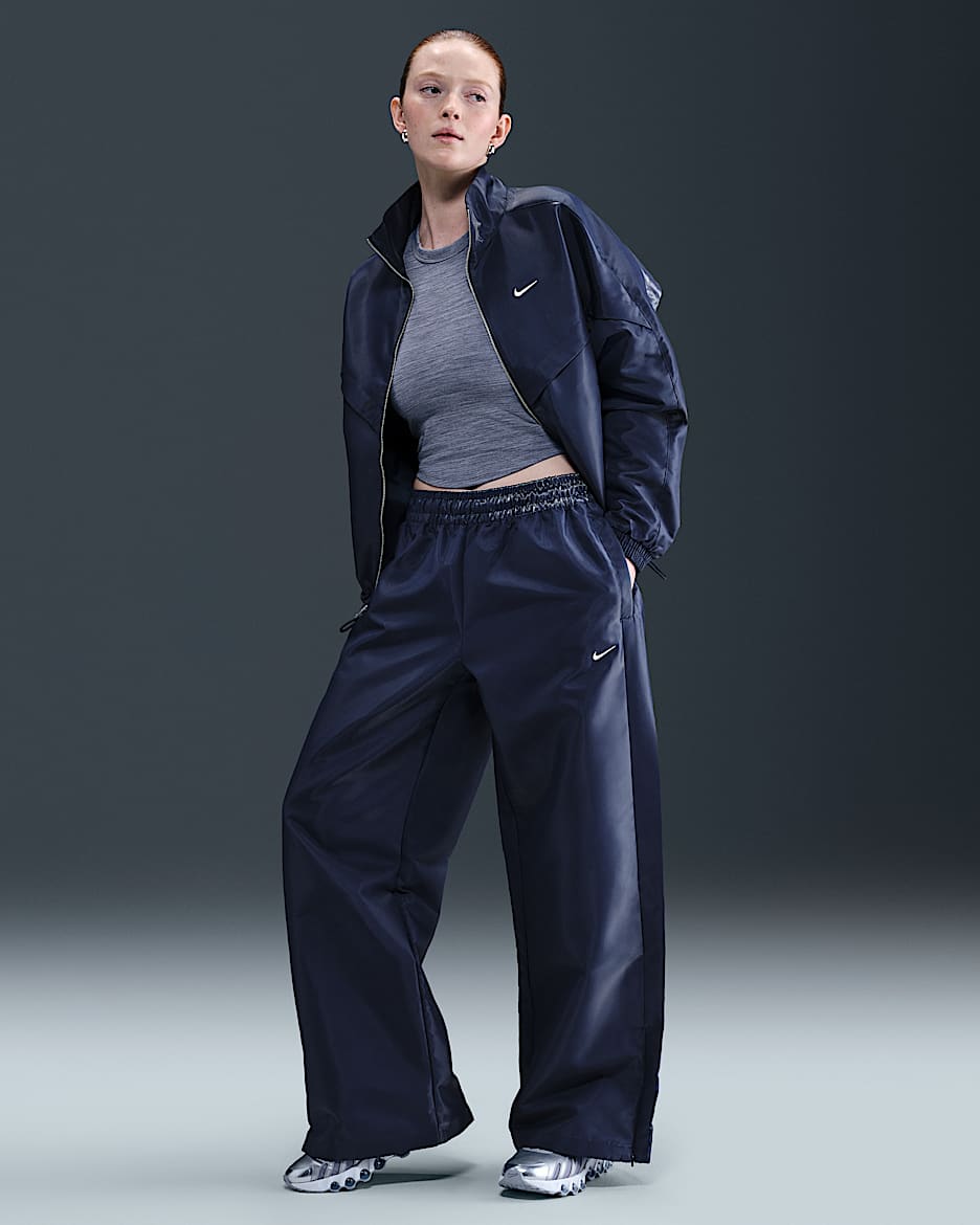 Nike Sportswear Windrunner Women's Shine Pants - Midnight Navy/Sail