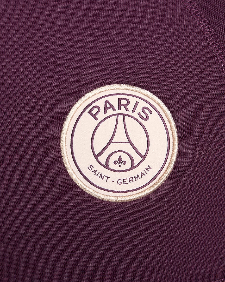 Męska piłkarska bluza z kapturem i zamkiem na całej długości Nike Paris Saint-Germain Tech Fleece Windrunner - Bordeaux/Guava Ice