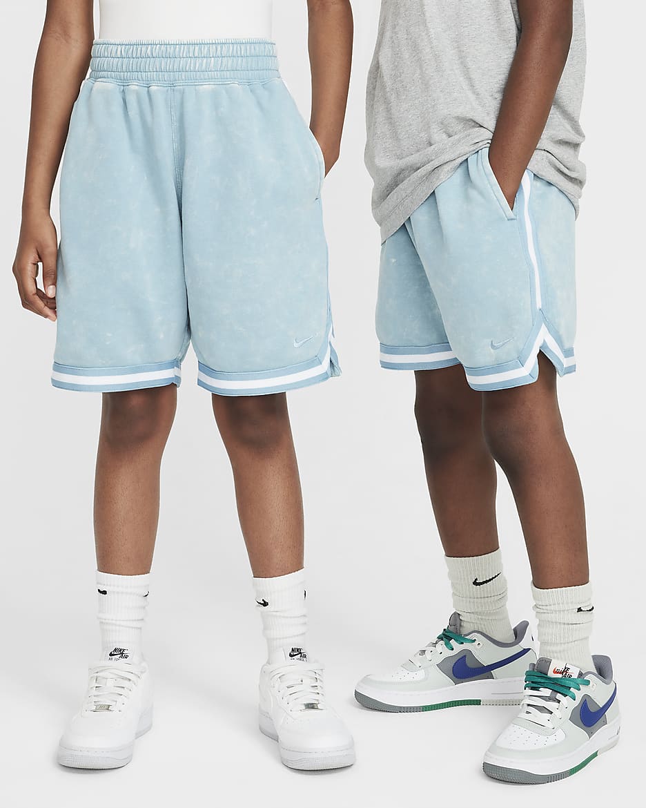 Nike DNA Culture Of Basketball Big Kids' Fleece Basketball Shorts - Denim Turquoise/Mystic Navy/Denim Turquoise