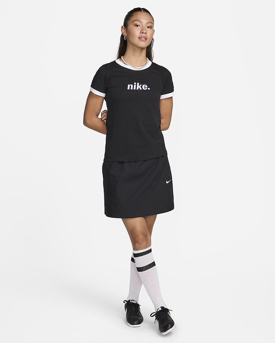 Nike Sportswear Women's Ringer T-Shirt - Black/White/White