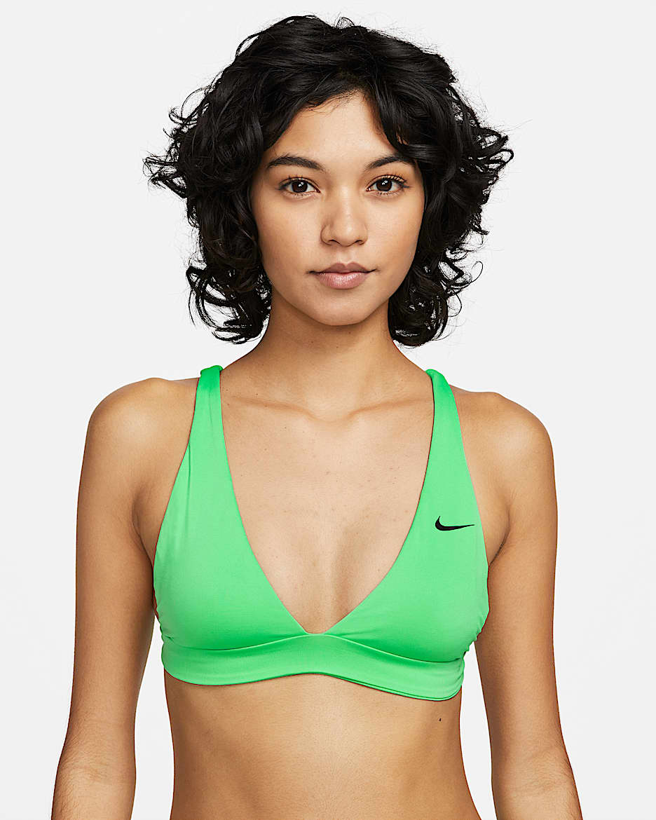 Top de bikini Bralette Nike Essential para mujer - Algas eléctricas