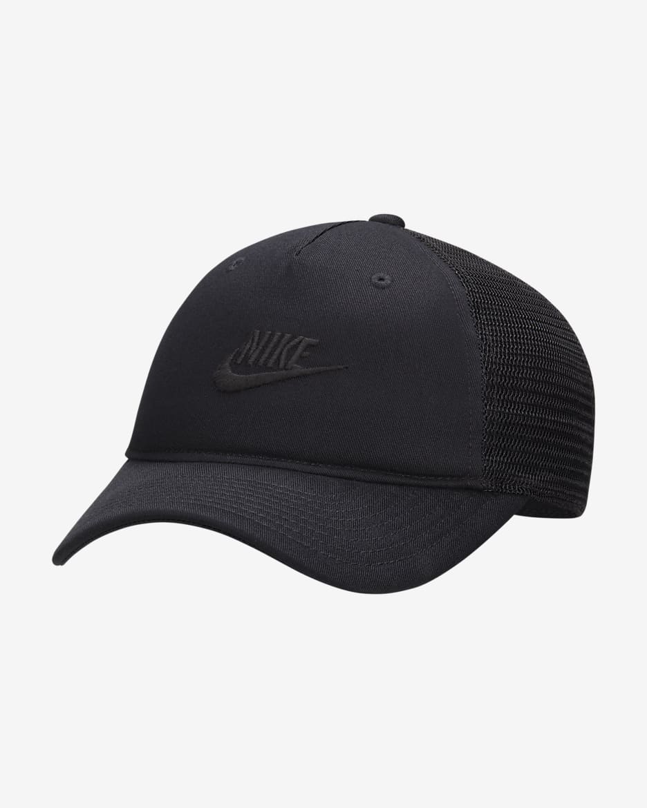 Nike Rise strukturierte Trucker-Cap - Schwarz/Schwarz/Schwarz