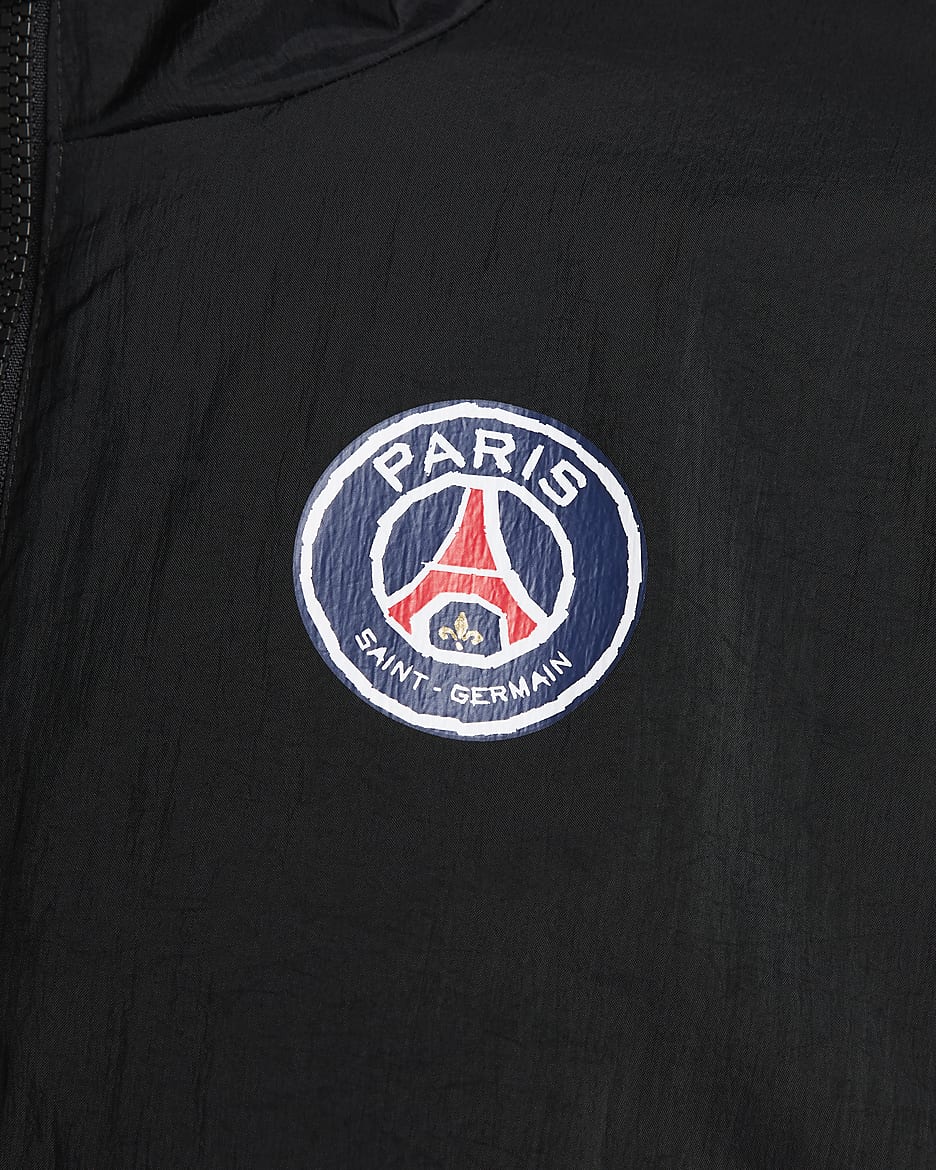 Paris Saint-Germain Essential Windrunner Women's Nike Soccer Woven Jacket - Black/University Red