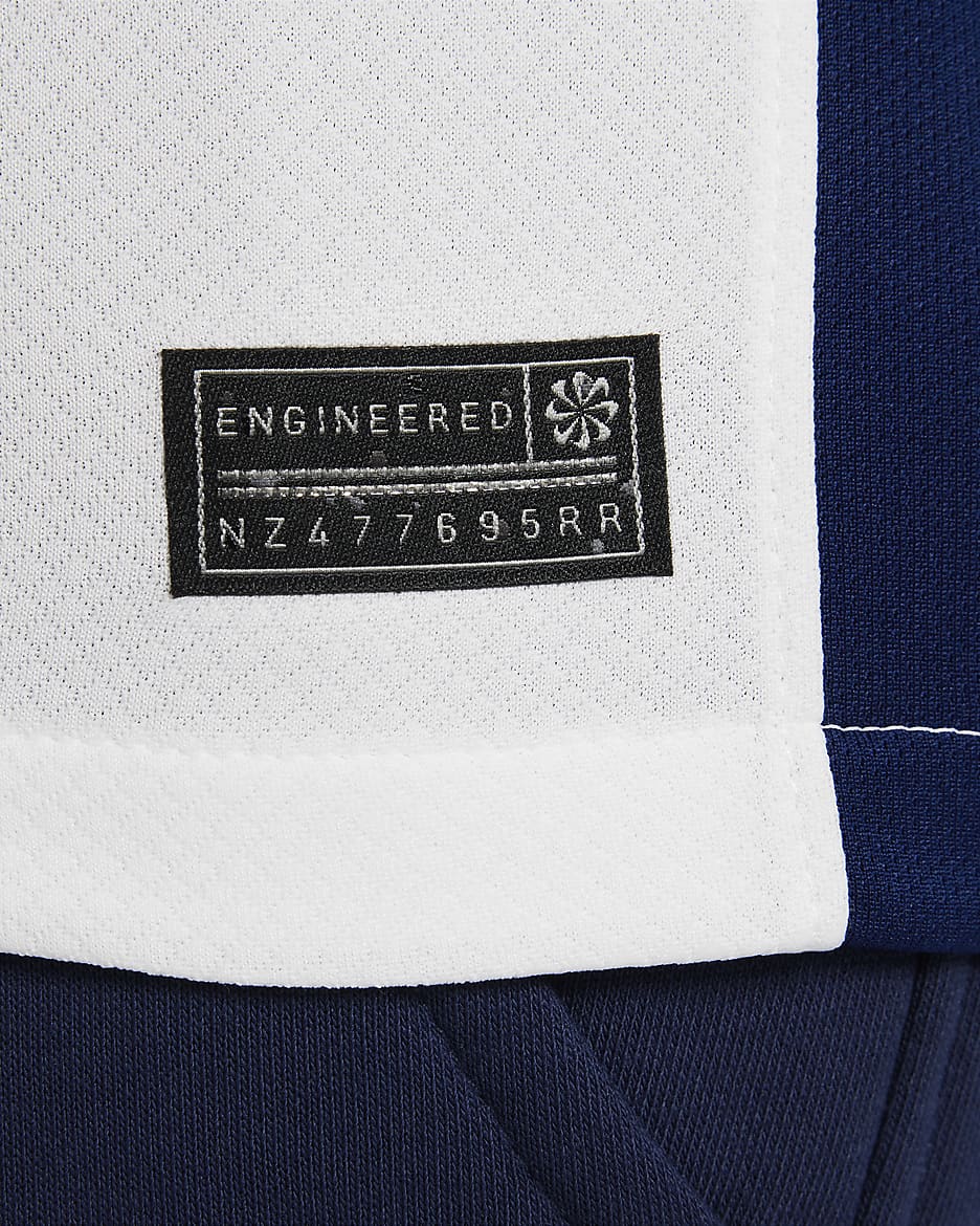 Koszulka piłkarska dla dużych dzieci Nike Dri-FIT Anglia (drużyna damska) Stadium 2024/25 (wersja domowa) – replika - Biel/Biel/Blue Void