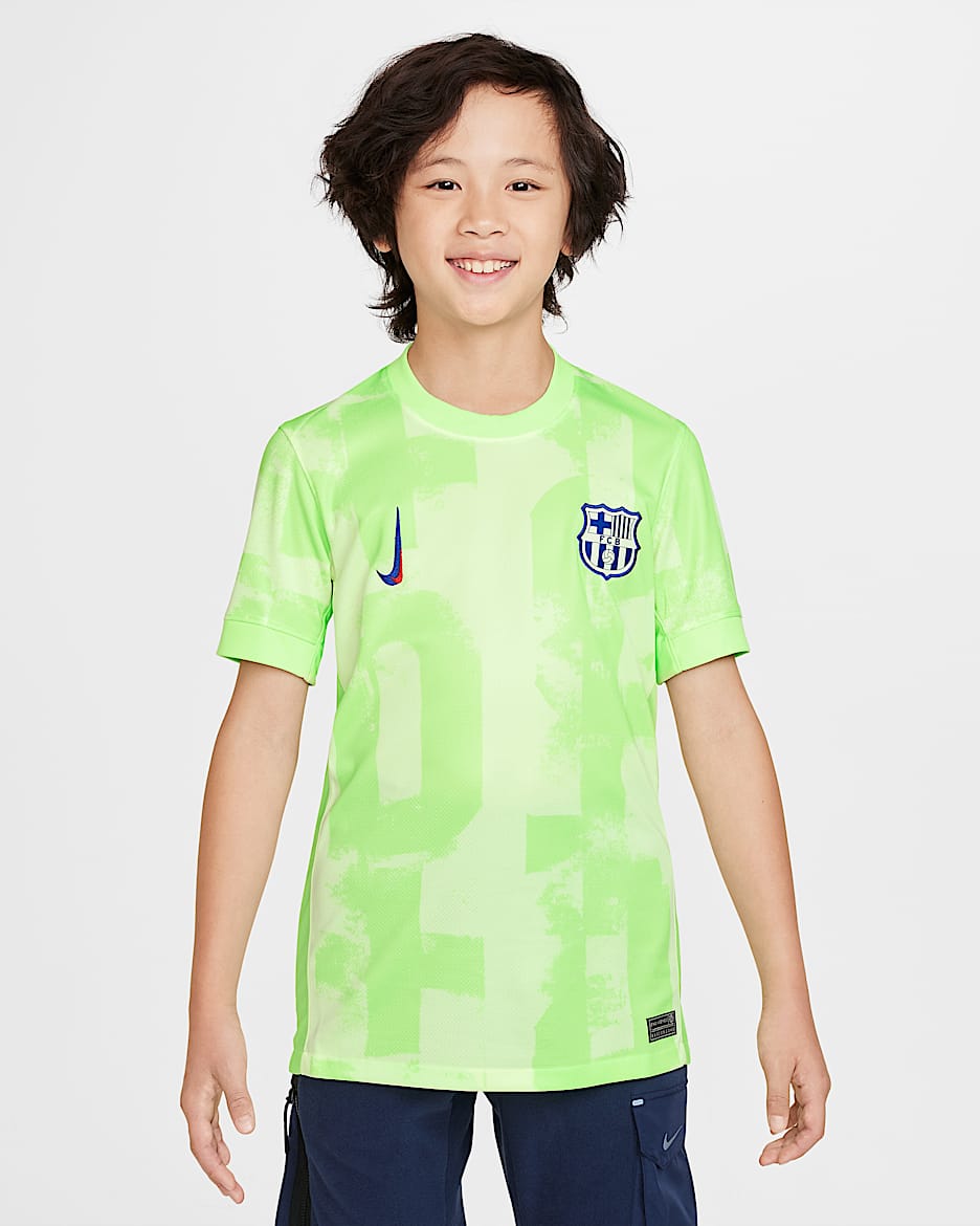 Maillot de foot replica Nike Dri-FIT FC Barcelona 2024/25 Stadium 3e tenue pour ado - Barely Volt/Lime Blast/Lime Blast/Old Royal