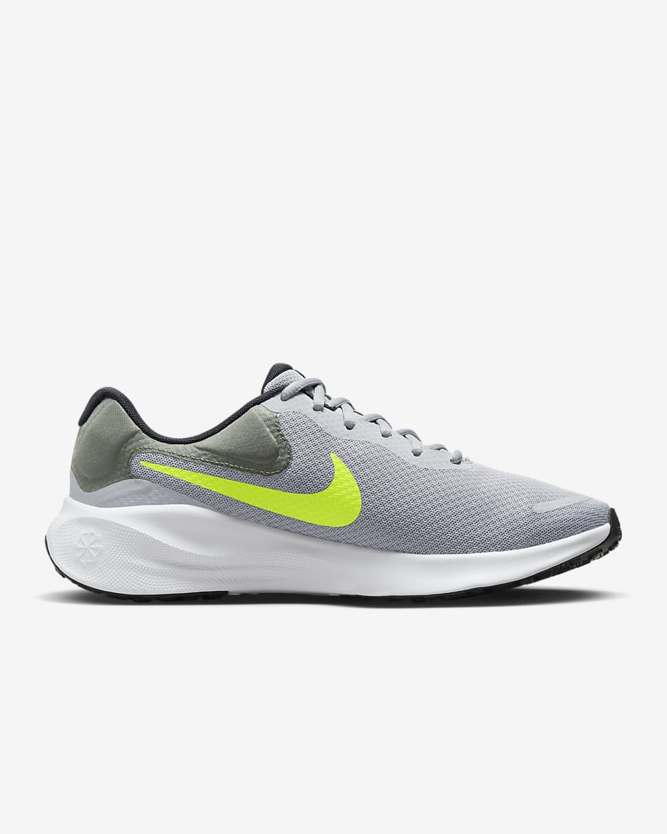 Nike Revolution 7 Men's Road Running Shoes - Wolf Grey/Smoke Grey/Black/Volt