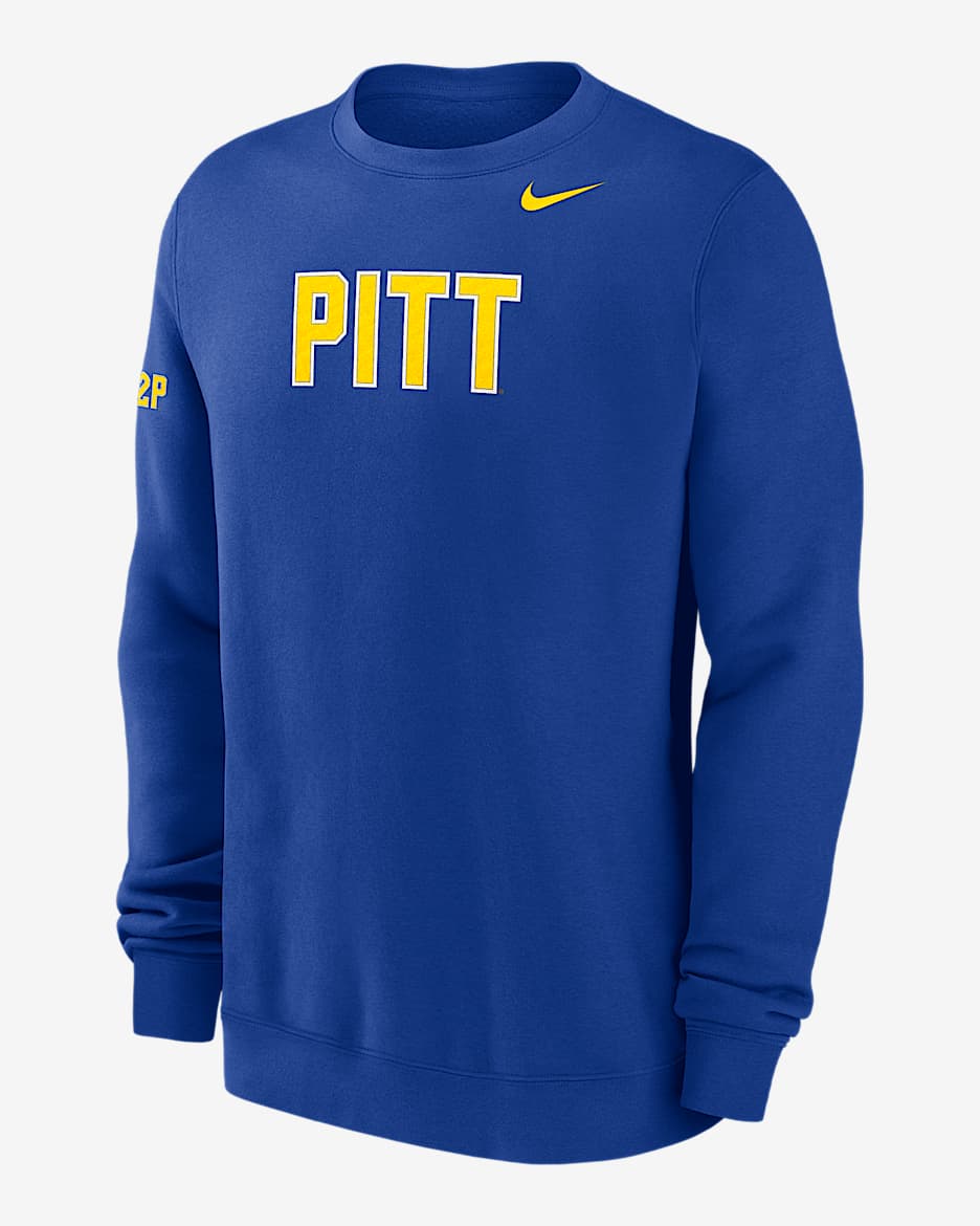 Pitt Club Fleece Men's Nike College Crew-Neck Sweatshirt - Game Royal