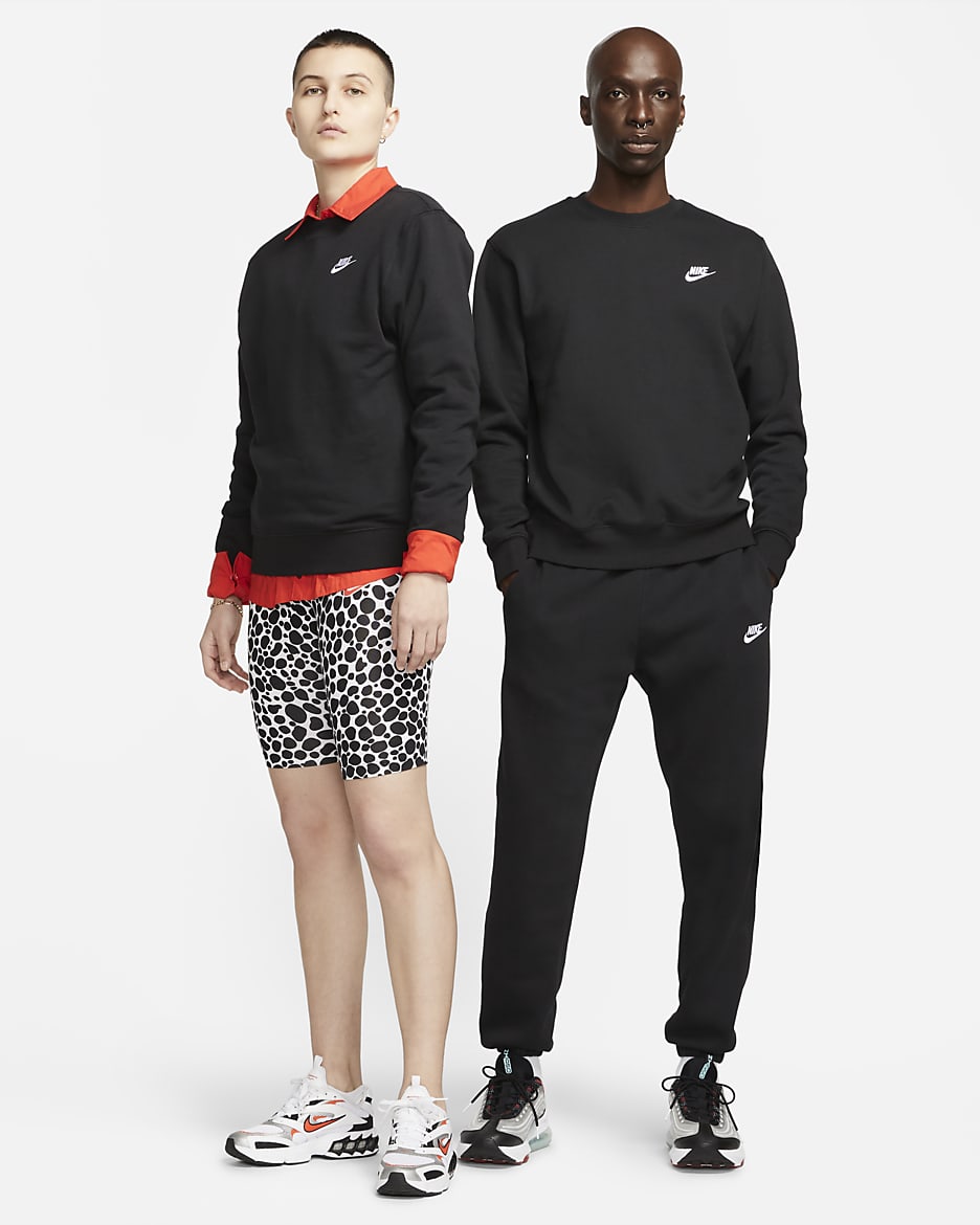 Nike Sportswear Club Fleece Men's Crew - Black/White