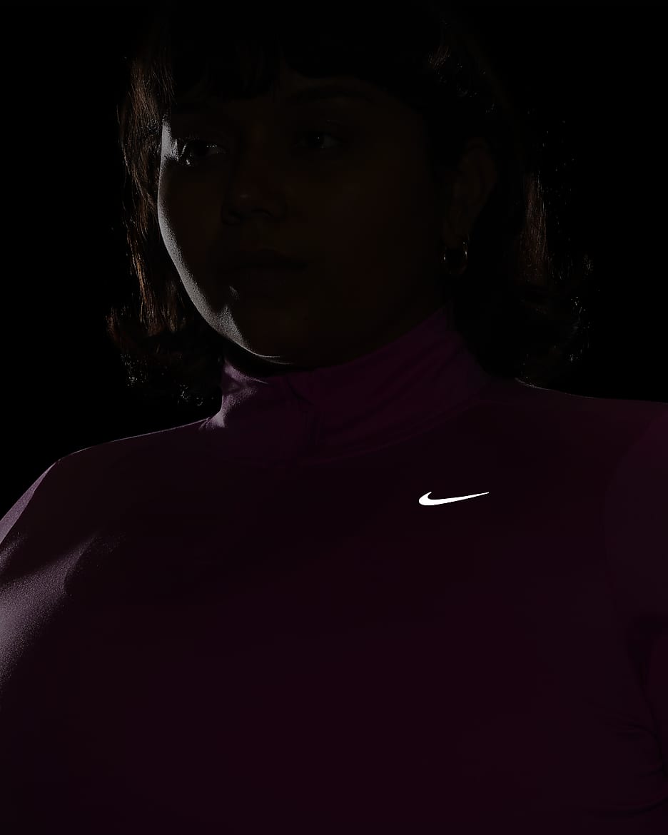 Nike Dri-FIT Swift Element UV Women's 1/4-Zip Running Top (Plus Size) - Playful Pink