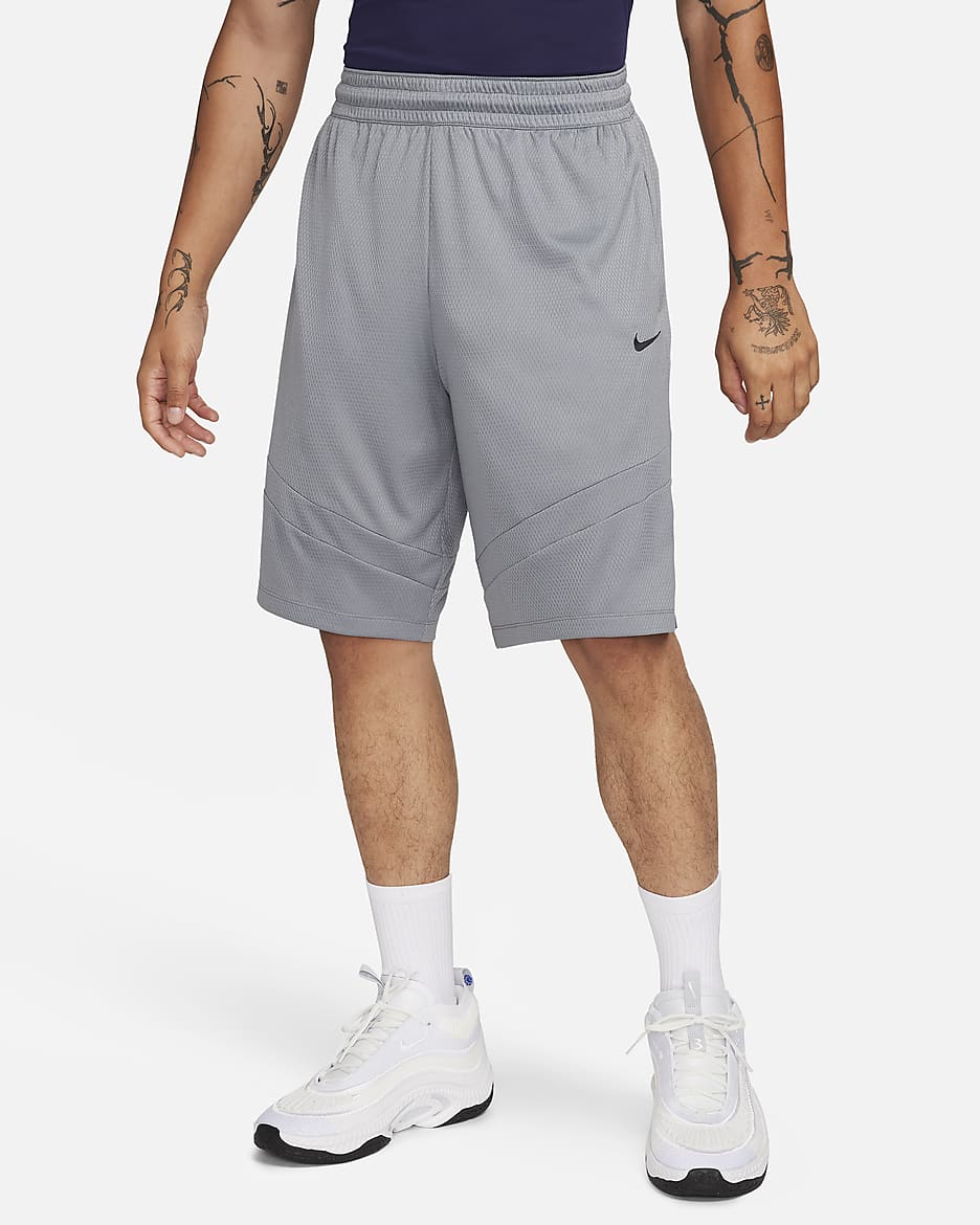 Nike Icon Dri-FIT basketbalshorts voor heren (28 cm) - Cool Grey/Cool Grey/Zwart