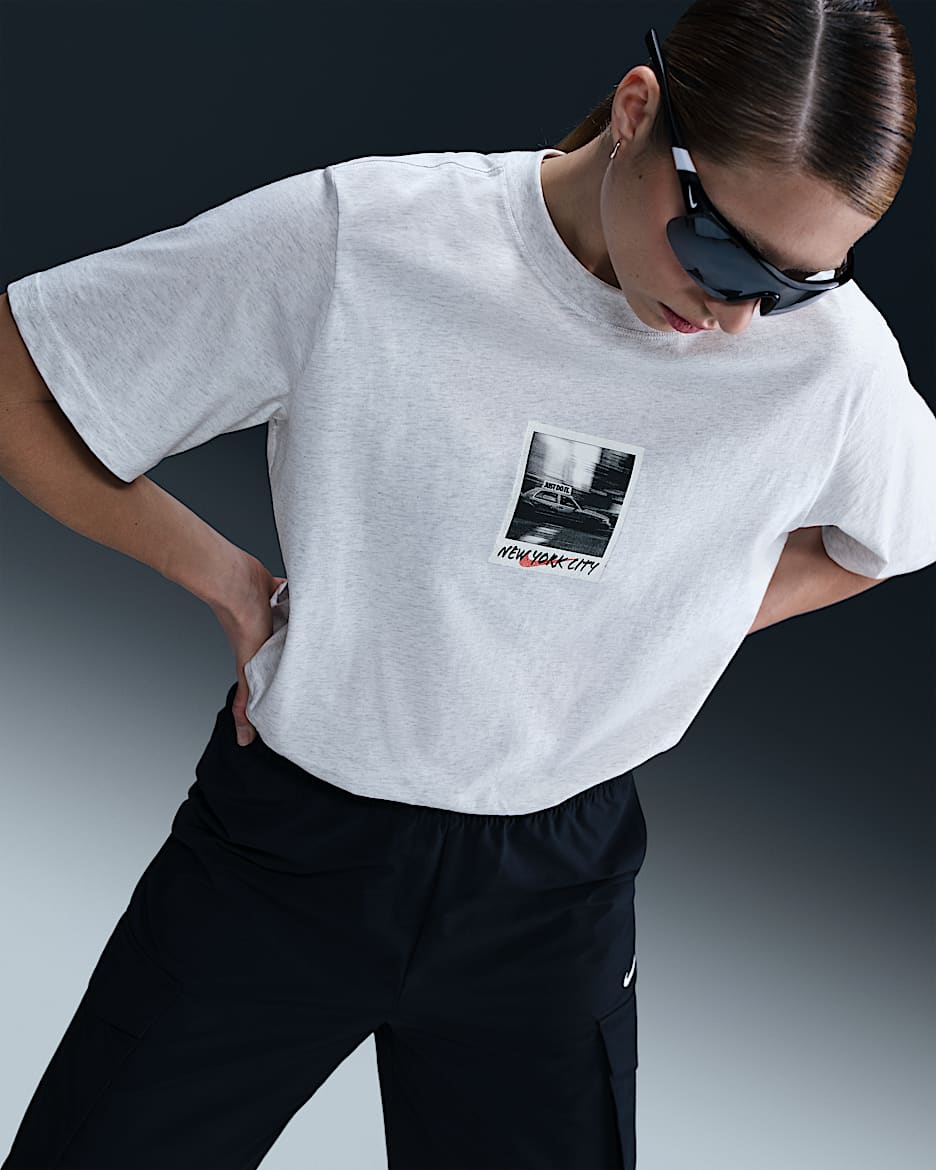 Nike Sportswear Women's Crew-Neck T-Shirt - Birch Heather