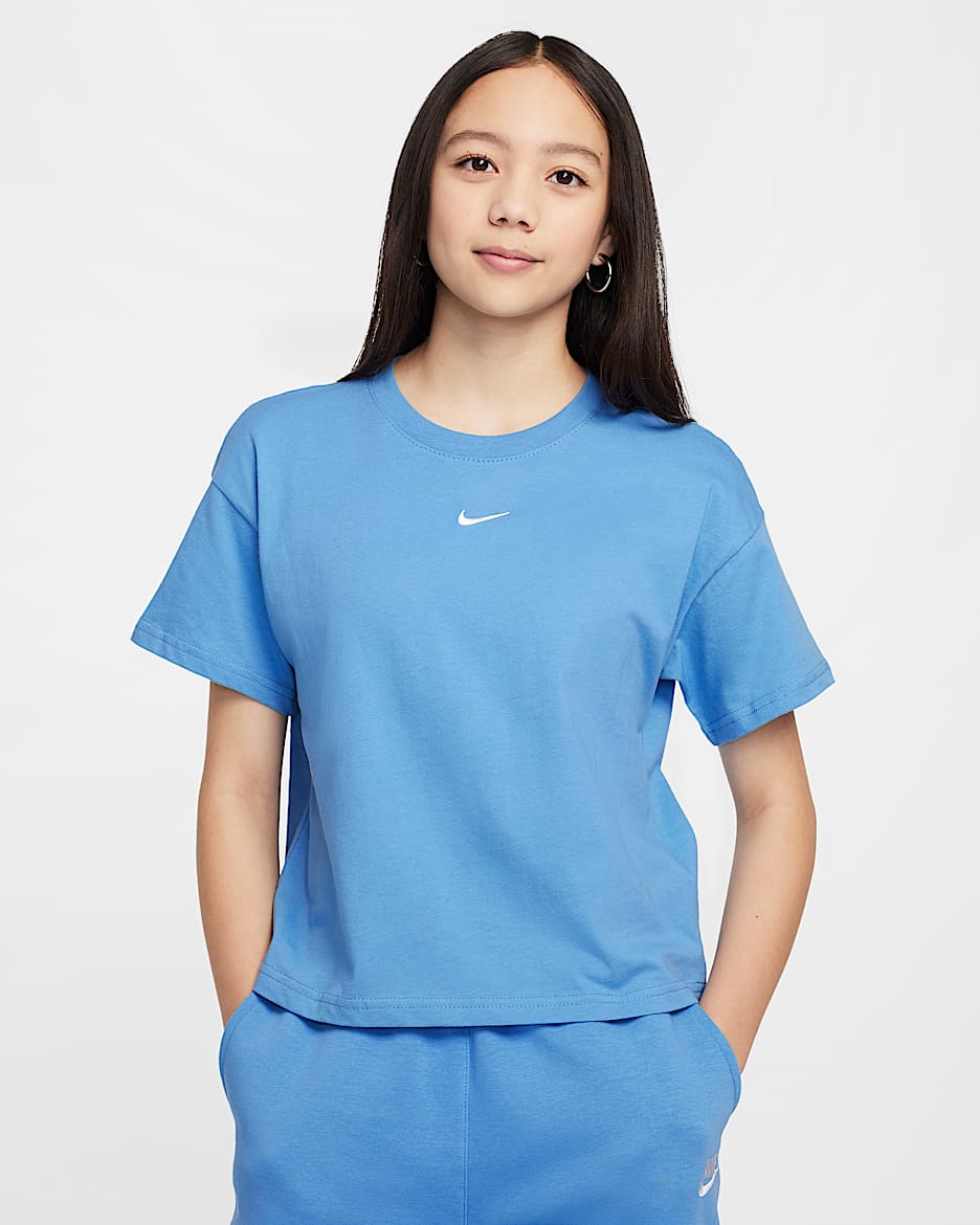 Nike Sportswear Essential Older Kids' (Girls') T-Shirt - Blue Beyond