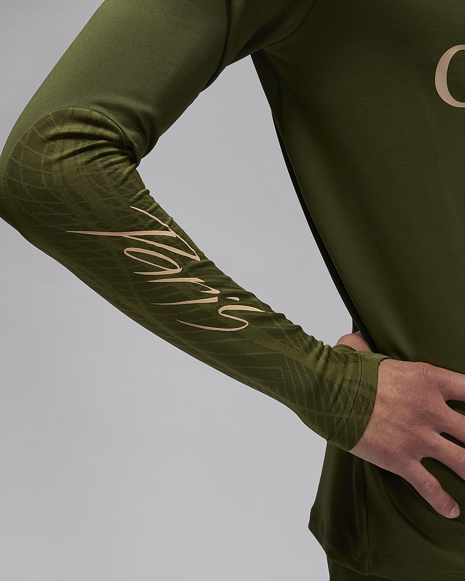 Paris Saint-Germain Strike Vierde Jordan Dri-FIT voetbaltrainingstop voor heren - Rough Green/Rough Green/Dark Obsidian/Hemp