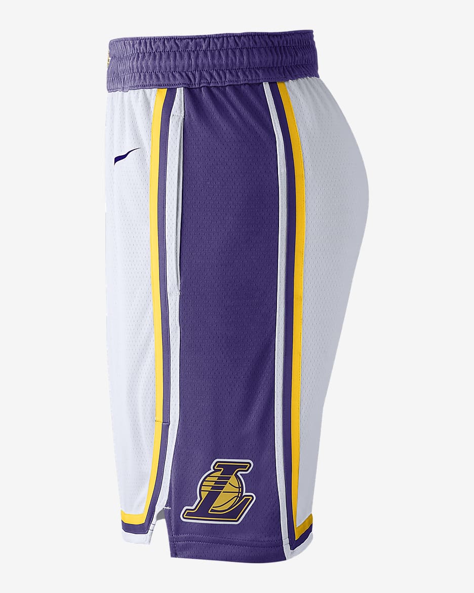 Los Angeles Lakers Nike NBA Swingman-shorts för män - Vit/Amarillo/Field Purple