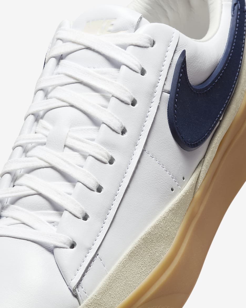 Nike Blazer Phantom Low Men's Shoes - White/Summit White/Gum Yellow/Midnight Navy