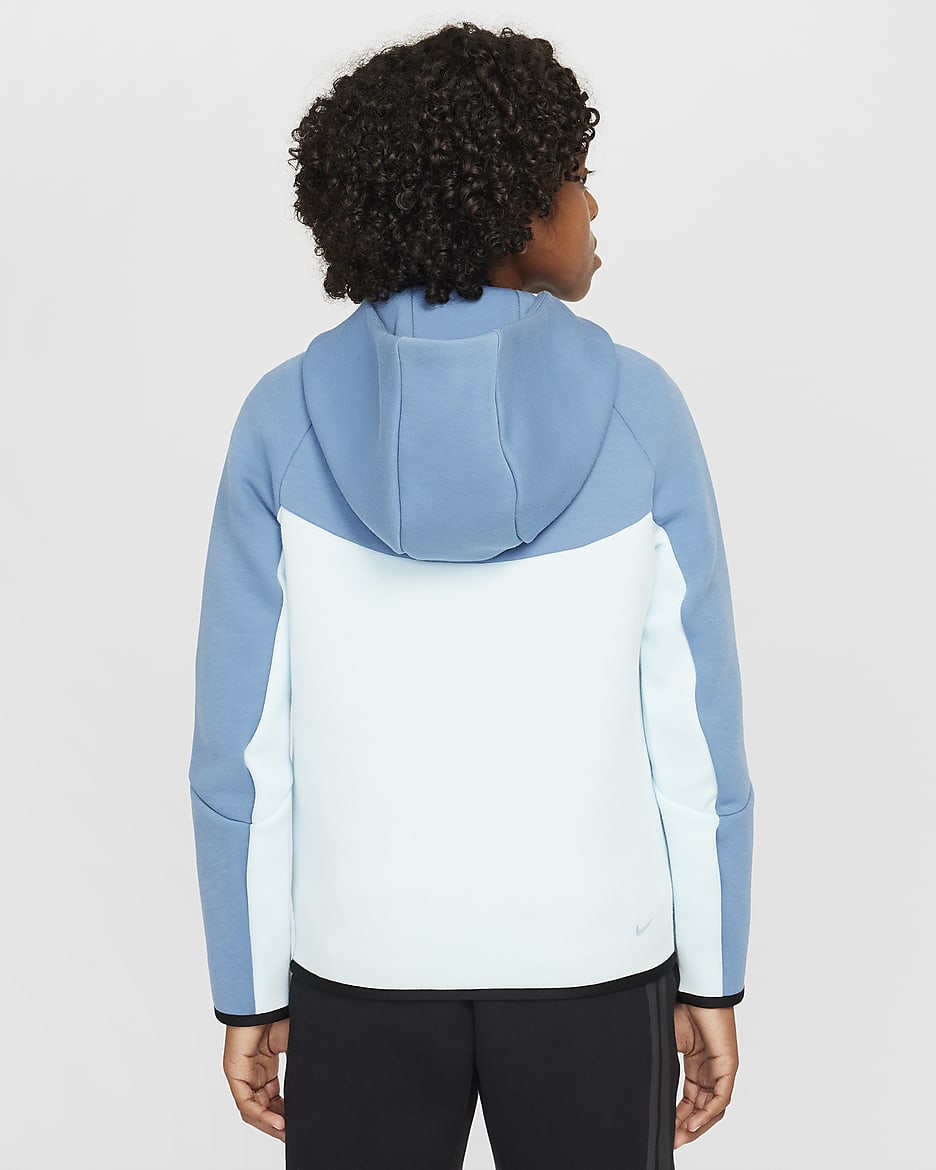 Nike Sportswear Tech Fleece Big Kids' Full-Zip Hoodie - Glacier Blue/Aegean Storm/Black/Denim Turquoise