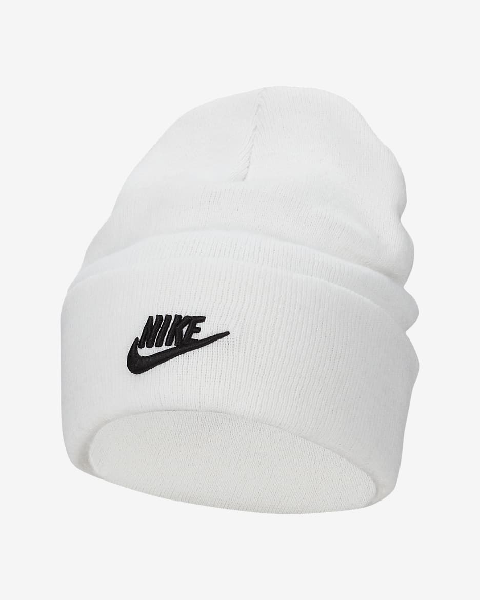 Gorro Futura de puño alto Nike Peak - Blanco cumbre/Negro