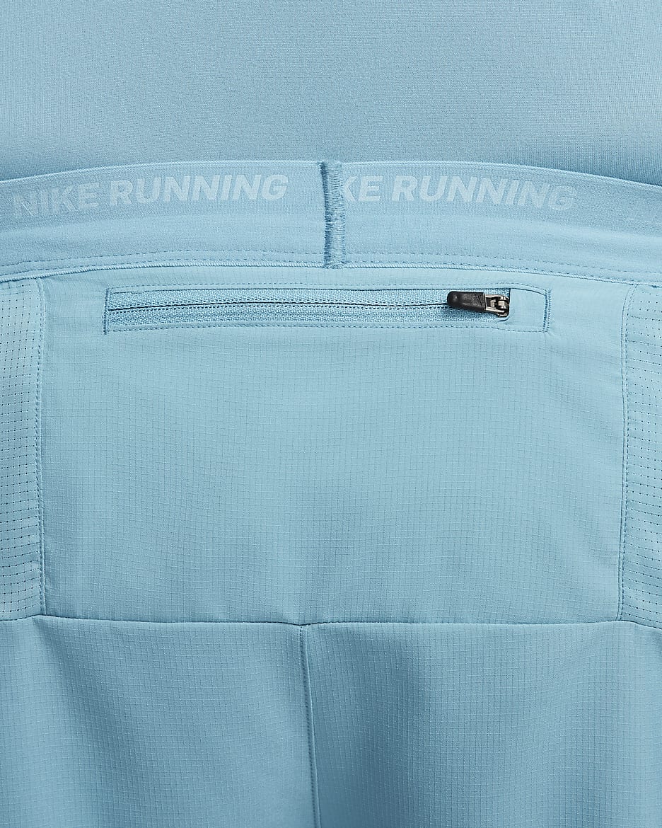 Short de running avec sous-short intégré Dri-FIT Nike Stride 13 cm pour homme - Denim Turquoise/Noir