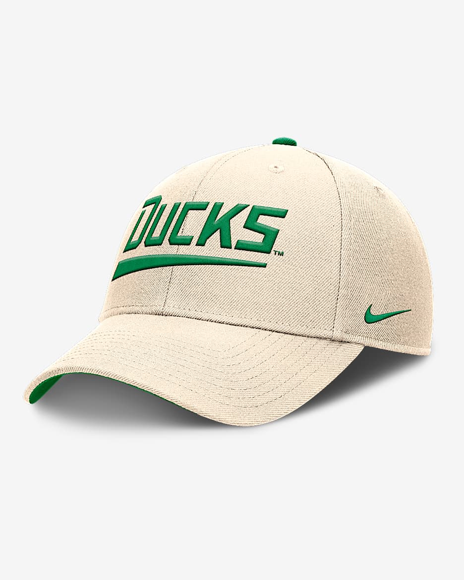 Oregon Ducks Primetime Rise Men's Nike College Adjustable Hat - Natural