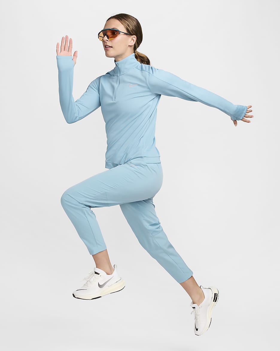 Pull à 1/4 de zip Nike Dri-FIT Pacer pour Femme - Denim Turquoise