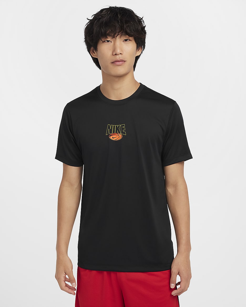 ナイキ メンズ Dri-FIT バスケットボール Tシャツ - ブラック