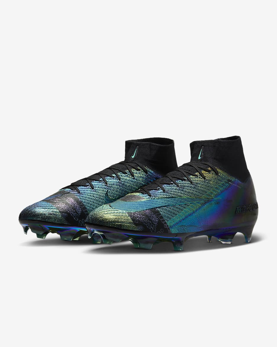 Nike Mercurial Superfly 10 Elite SE FG High-Top Football Boot - Black/Black