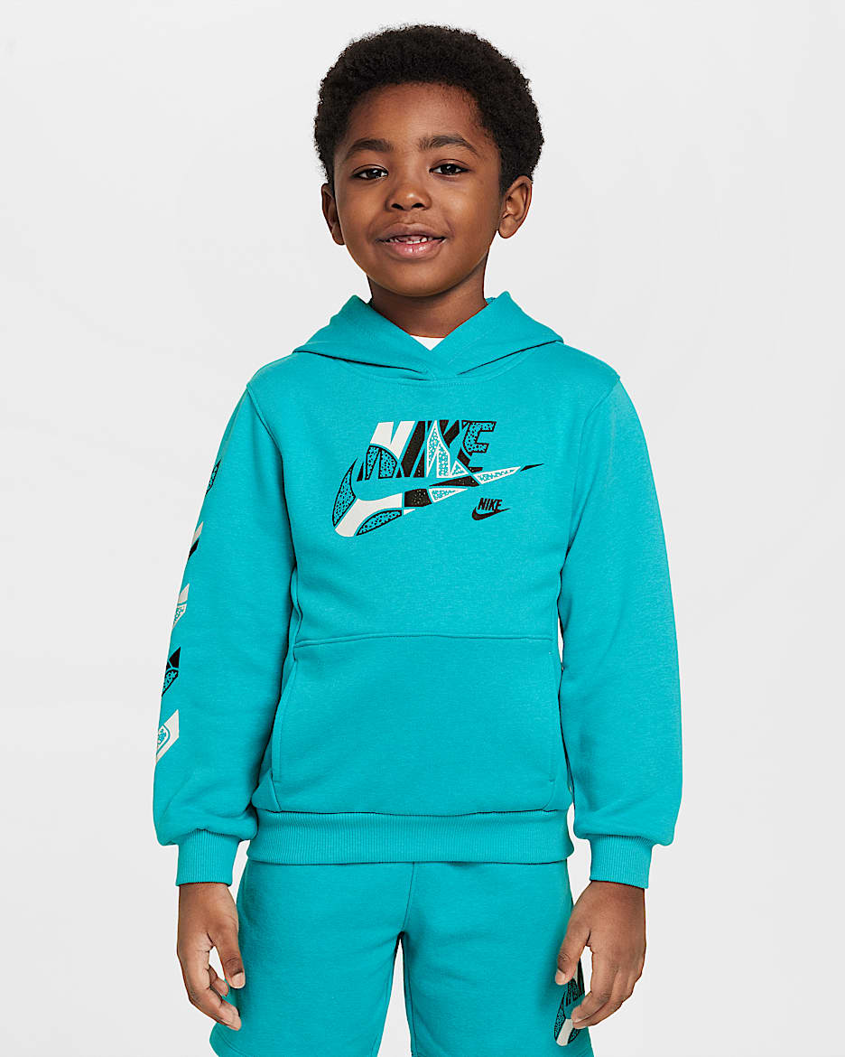 Nike Sportswear "Outside the Lines" Little Kids' French Terry Pullover Hoodie - Dusty Cactus