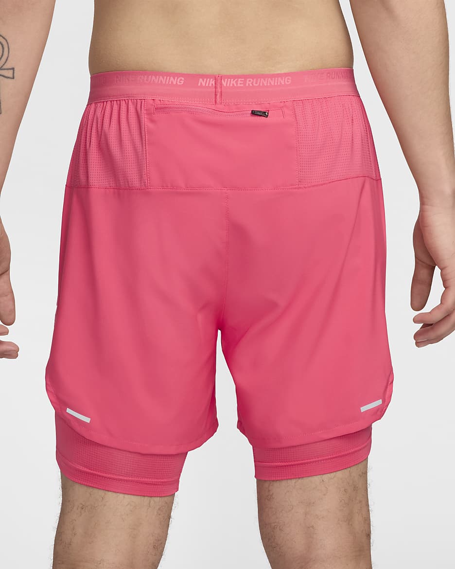 Shorts da running Hybrid 13 cm Dri-FIT Nike Stride – Uomo - Aster Pink/Aster Pink/Nero