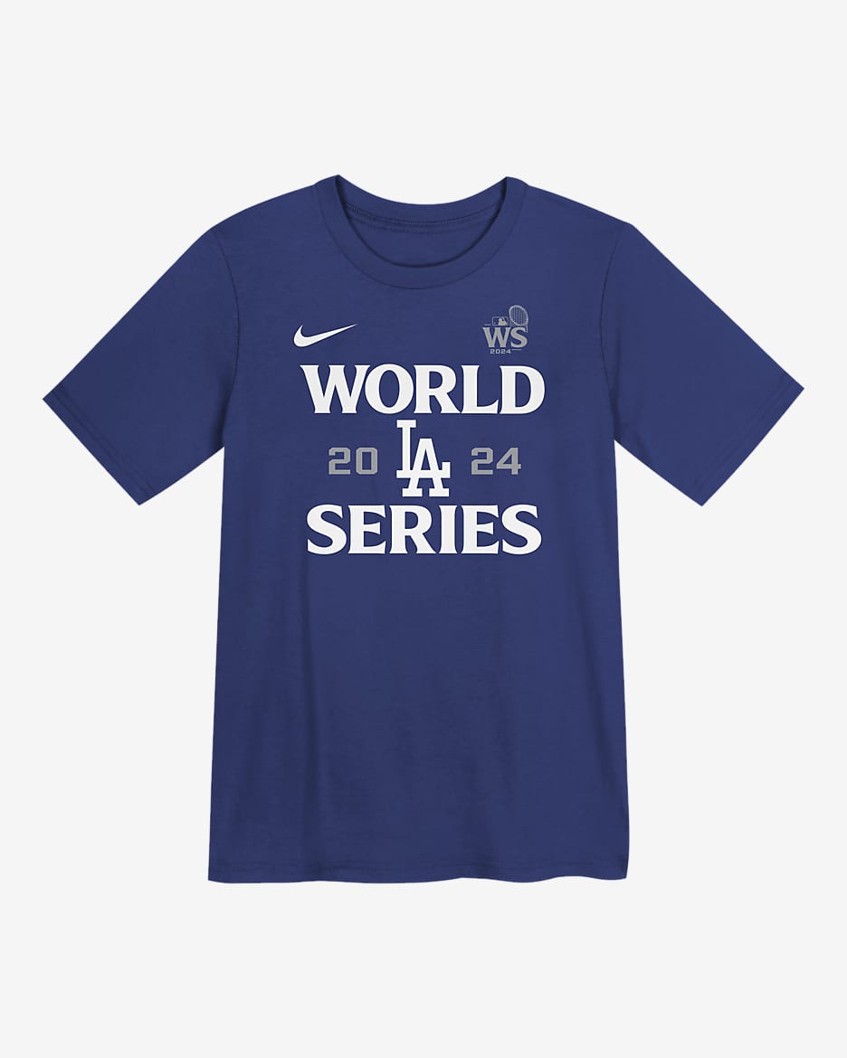 Los Angeles Dodgers 2024 World Series Authentic Collection Big Kids' Nike MLB T-Shirt - Royal Blue